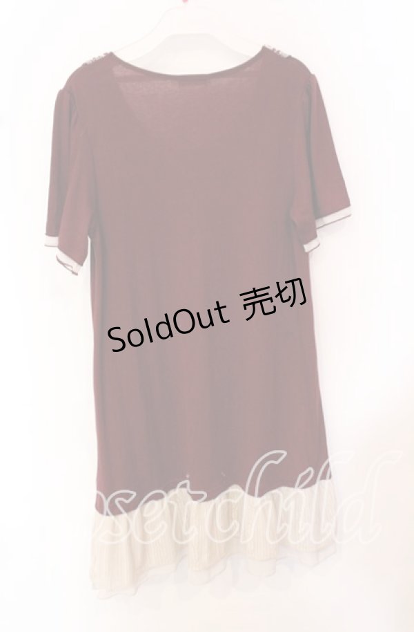 画像3: axes femme / ヨークはしごレースチュニック  ワイン O-25-10-19-013-AX-TO-IG-ZT1103A (3)