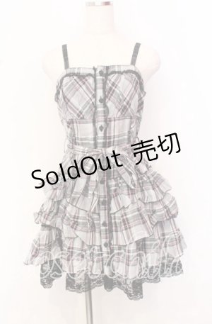 画像: ALGONQUINS / タータンチェックキャミワンピース  グレー O-25-10-19-018-AL-OP-IG-OS