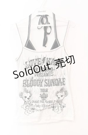 画像: ALGONQUINS / バックカットホルターキャミソール  ホワイト×ブラック O-25-10-19-020-AL-TO-IG-OS