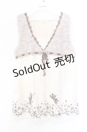 画像: axes femme / フロッキープリントアウタータンク M アイボリー O-25-10-19-023-AX-TO-IG-OS