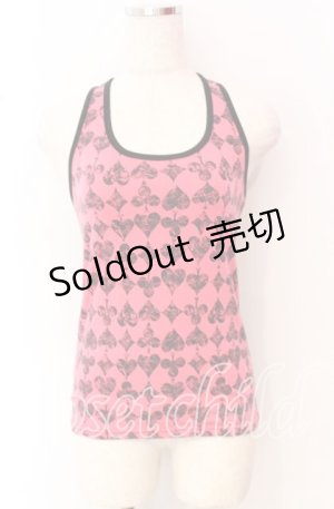 画像: ALGONQUINS / トランプアイコンタンクトップ  ピンク×ブラック O-25-10-19-024-AL-TO-IG-OS