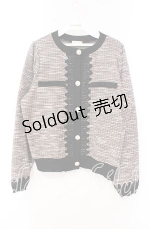 画像: axes femme / ファンシーツイードカットカーディガン M ブラウン O-25-10-20-026-AX-TO-OW-ZT061