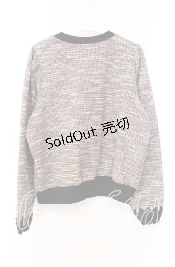 画像3: axes femme / ファンシーツイードカットカーディガン M ブラウン O-25-10-20-026-AX-TO-OW-ZT061 (3)