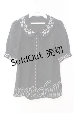 画像: Secret Honey / 薔薇刺繍ブラウス  クロ O-25-10-20-027-CA-BL-OW-OS