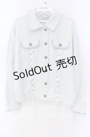 画像: Secret Honey / レースアップライトデニムトラッカージャケット  アオ O-25-10-20-033-CA-JA-OW-ZT057
