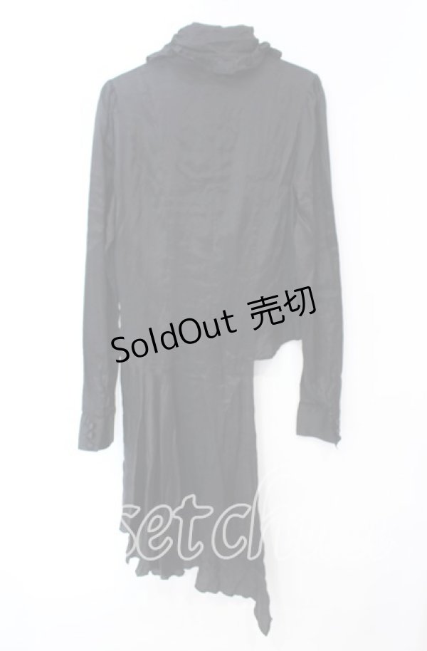 画像3: BPN / アシンメトリーサテンフリルブラウス M ブラック O-25-10-20-038-GO-BL-OW-OS (3)