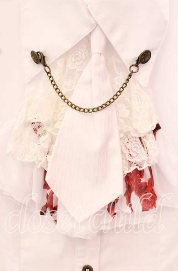 画像2: h.NAOTO / Bloody Roseジャボブラウス  ホワイト O-25-10-20-040-HN-BL-OW-OS (2)