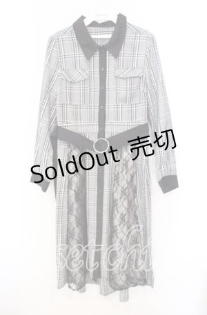 画像: axes femme / 配色シャツワンピース M クロ O-25-10-20-042-AX-OP-OW-OS