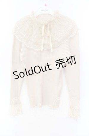 画像: an another angelus / レースケープ付きリブニットプルオーバー F アイボリー O-25-10-20-046-CA-TO-OW-OS