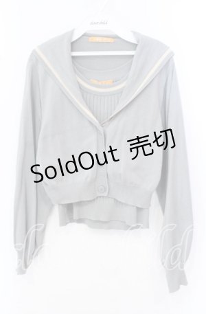 画像: Fi.n.t / セーラーカラーアンサンブルニット F ブルー O-25-10-20-048-CA-TO-OW-OS