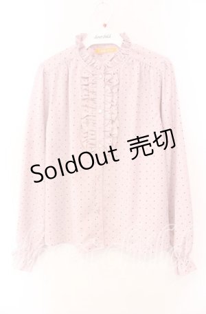 画像: 【SALE】Fi.n.t / 前立てフリルドットブラウス F ピンク O-25-10-20-055-CA-BL-OW-ZT127