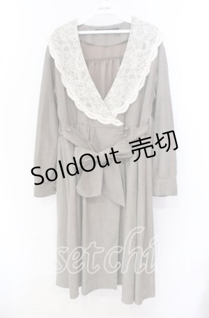 画像: an another angelus / レース衿カシュクールワンピース F グリーン O-25-10-20-056-CA-OP-OW-ZT045