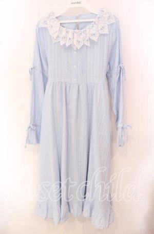 画像: Cherirulu Chocola / MYレースフリルワンピース M サックス O-25-10-20-063-LO-OP-OW-OS