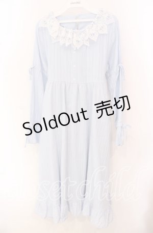 画像: 【SALE】Cherirulu Chocola / MYレースフリルワンピース M サックス O-25-10-20-063-LO-OP-OW-ZT250