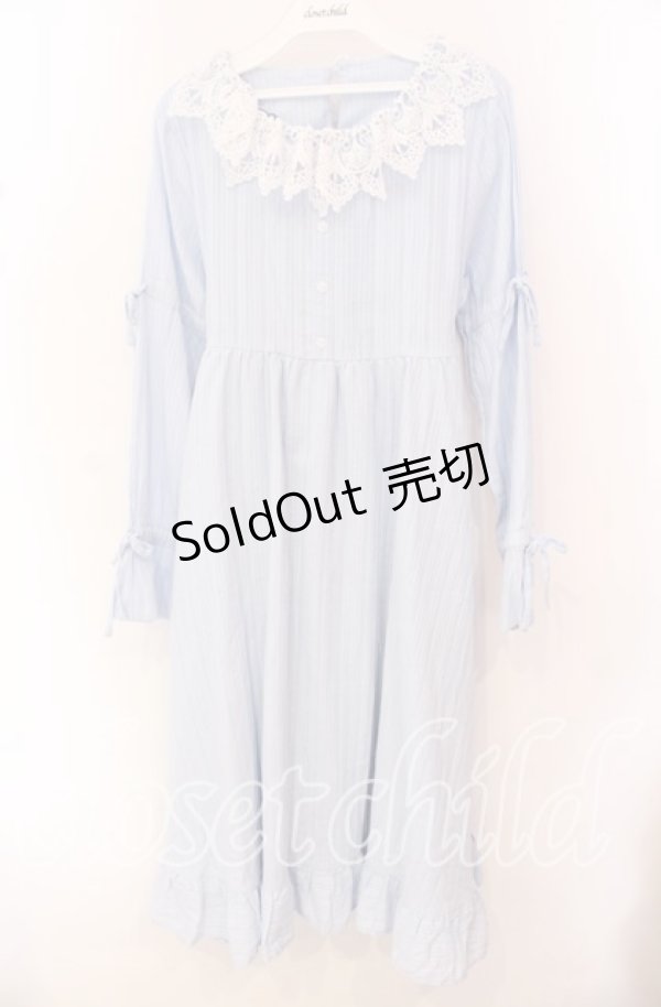 画像1: 【SALE】Cherirulu Chocola / MYレースフリルワンピース M サックス O-25-10-20-063-LO-OP-OW-ZT250 (1)