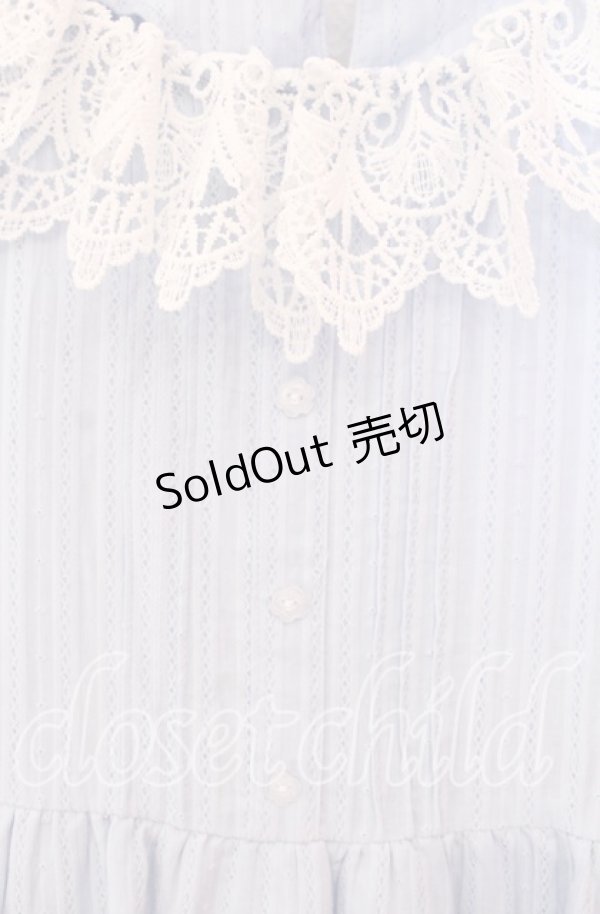 画像2: 【SALE】Cherirulu Chocola / MYレースフリルワンピース M サックス O-25-10-20-063-LO-OP-OW-ZT250 (2)