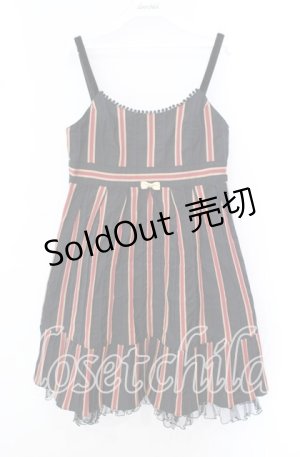 画像: Emily Temple cute / レジメンタルストライプノースリーブワンピース  クロ O-25-10-20-083-ET-OP-IG-OS