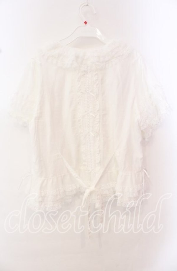 画像4: PINK HOUSE / レース使いボレロ風ブラウス  シロ O-25-10-20-085-LO-BL-IG-OS (4)