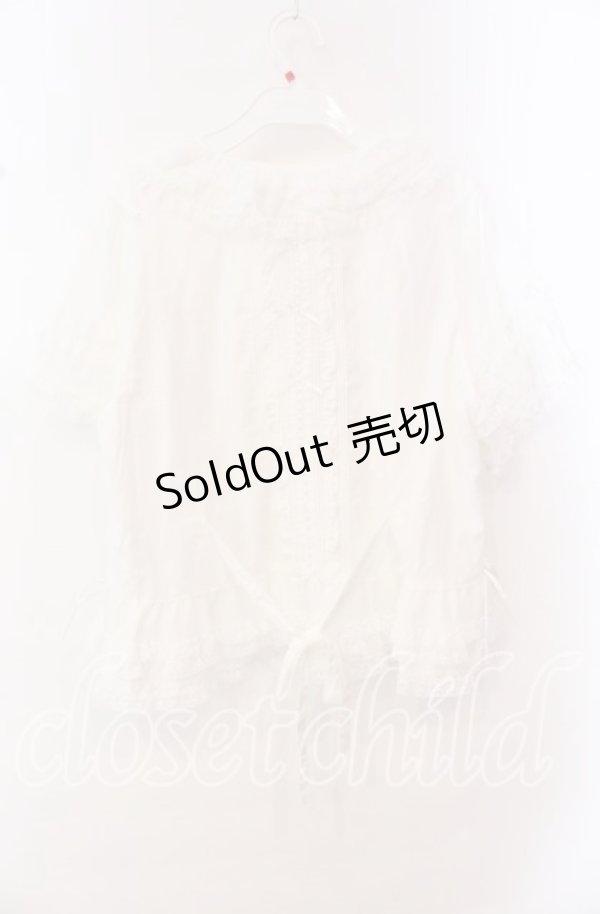 画像4: PINK HOUSE / レース使いボレロ風ブラウス  シロ O-25-10-20-085-LO-BL-IG-OS (4)