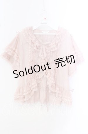 画像: PINK HOUSE / レース使いボレロ風ブラウス  ピンク O-25-10-20-086-LO-BL-IG-OS