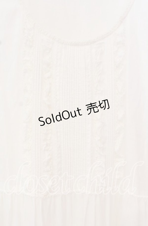 画像2: PINK HOUSE / たくし上げリボン付きジャンパースカート  シロ O-25-10-20-090-LO-OP-IG-OS (2)