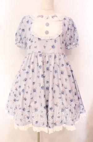 画像: Doll Paradise / ヨーク切り替え紫陽花うさぎ柄ワンピース M ラベンダー O-25-10-20-008-LO-OP-OW-OS