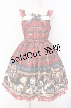 画像: Angelic Pretty / British Bearジャンパースカートセット  アカ O-25-10-20-002-AP-OP-OW-OS