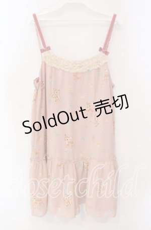 画像: Emily Temple cute / パレード デ フォレットプリントサロペット  ピンク O-25-10-20-014-ET-OP-OW-OS