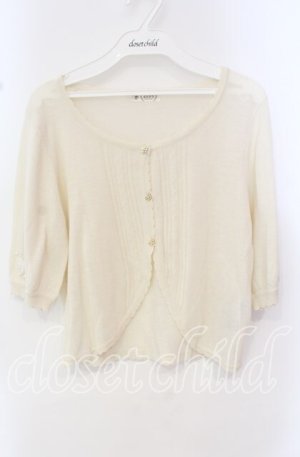 画像: axes femme / お花モチーフ使いカーディガン M キナリ O-25-10-20-019-AX-TO-OW-OS