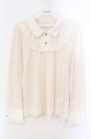 画像: axes femme / ブローチ付きブラウス風プルオーバー M キナリ O-25-10-20-023-AX-TO-OW-OS