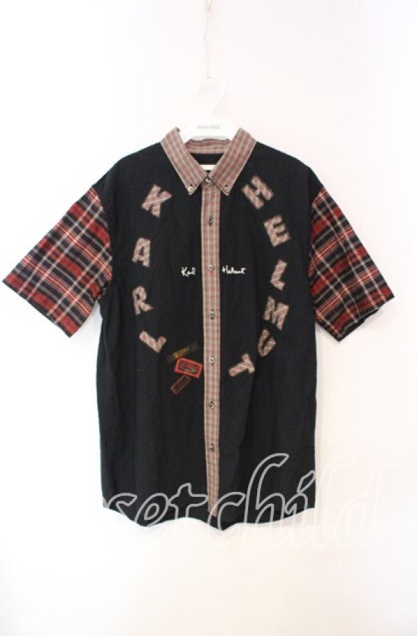 画像1: 【SALE】Karl Helmut / オリジナルチェックパッチワークシャツブラウス 4（L） クロ O-25-10-21-026-EL-BL-IG-ZT243 (1)