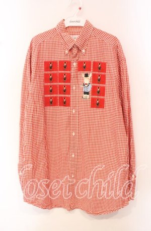 画像: MEN'S KANEKO ISAO / ギンガムパッチシャツ  アカ O-25-10-21-027-LO-BL-IG-ZT1028M
