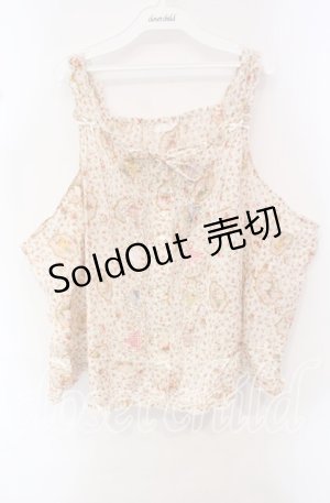 画像: PINK HOUSE / フェリーチェプリントベスト【お直しあり】  生成り×ピンク O-25-10-21-029-LO-TO-IG-OS