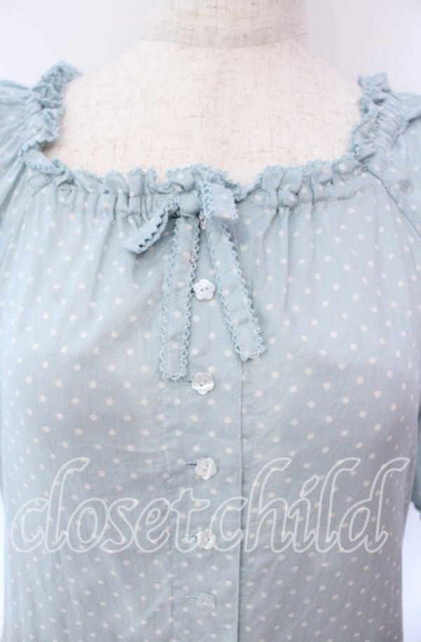 画像2: PINK HOUSE / ドットワンピース  サックス O-25-10-21-046-LO-OP-OW-OS (2)