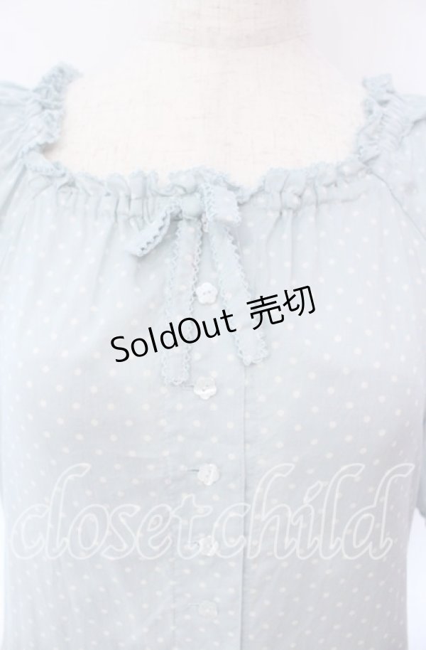 画像2: PINK HOUSE / ドットワンピース  サックス O-25-10-21-046-LO-OP-OW-OS (2)