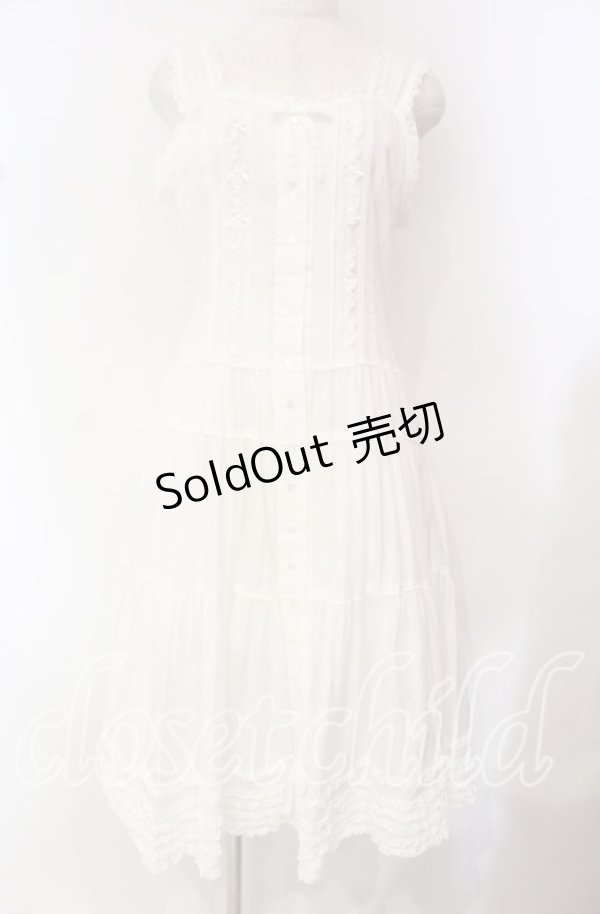 画像1: PINK HOUSE / ローンフリルタブリエワンピース  シロ O-25-10-21-047-LO-OP-OW-OS (1)