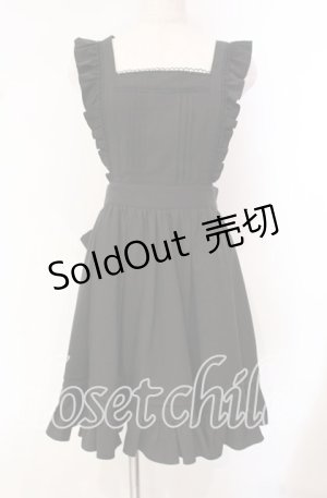 画像: Secret Honey / エプロン風ジャンパースカート  クロ O-25-10-21-050-CA-OP-IG-OS