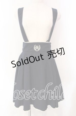 画像: Secret Honey / コーデュロイSH刺繍サスペンダースカート  ネイビー O-25-10-21-051-CA-SK-IG-OS