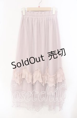 画像: axes femme / ローズ付ドレープチュールスカート F ピンク O-25-10-21-054-AX-SK-OW-OS