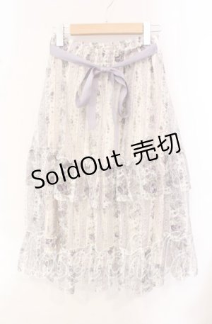 画像: axes femme / ストライプローズ柄スカート F ラベンダー O-25-10-21-055-AX-SK-OW-OS