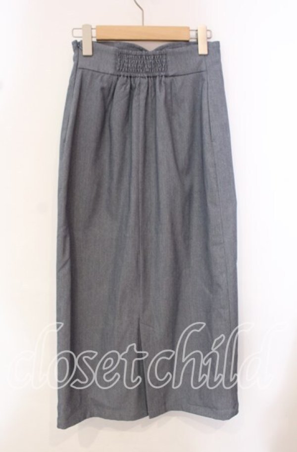 画像2: an another angelus / フロント釦ハイウエストタイトスカート F ブルー O-25-10-21-056-CA-SK-OW-ZT145 (2)