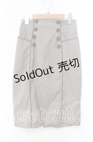 画像: an another angelus / パイピングチェックタイトスカート  ベージュ O-25-10-21-057-CA-SK-IG-OS