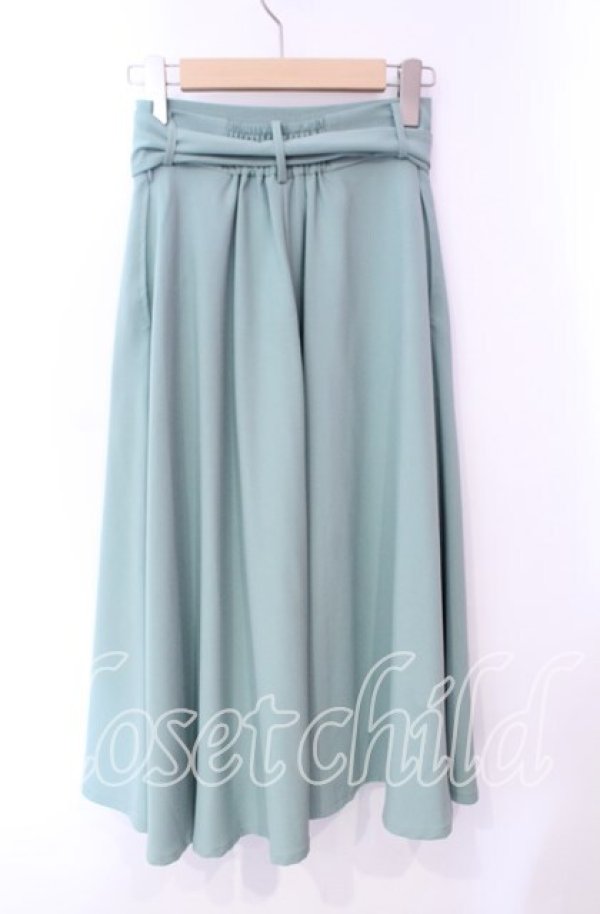 画像2: 【SALE】an another angelus / べっ甲バックルベルトフレアースカート  グリーン O-25-10-21-058-CA-SK-IG-ZT018 (2)