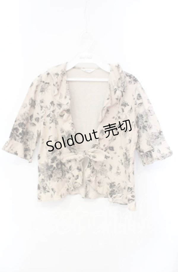 画像3: 【SALE】INGEBORG / ジャガードフラワーフリルボレロ  ベージュ O-25-10-21-064-LO-TO-OW-ZT129 (3)