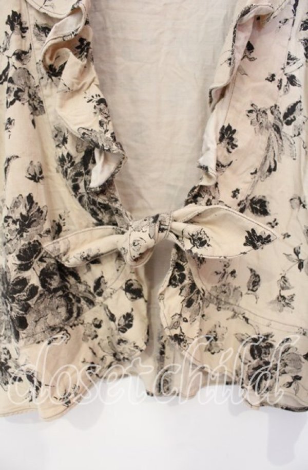 画像2: INGEBORG / ジャガードフラワーフリルボレロ  ベージュ O-25-10-21-064-LO-TO-OW-ZT129 (2)