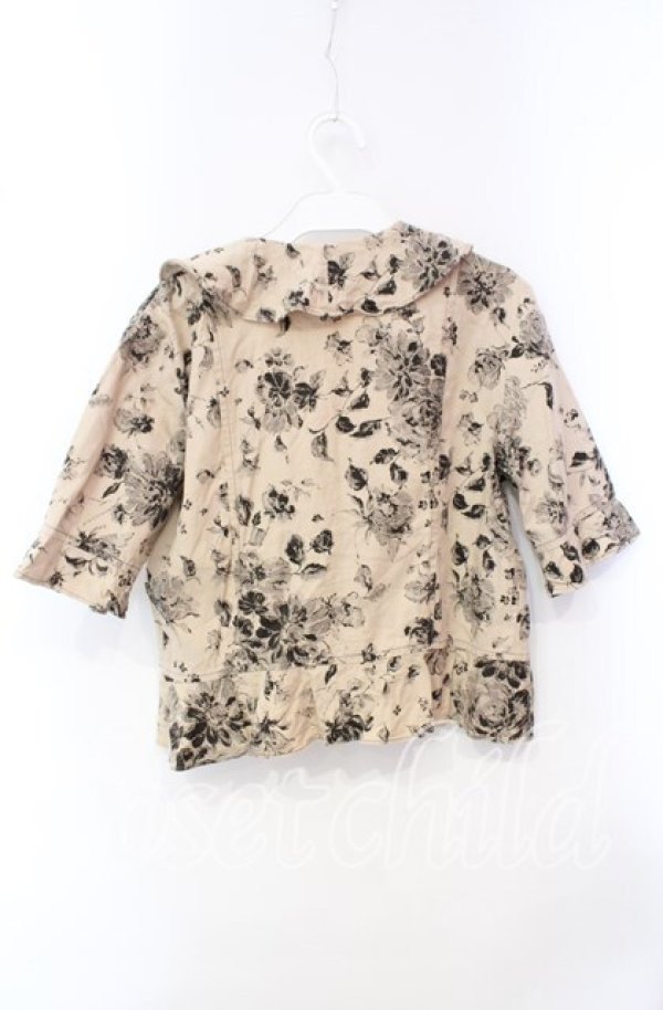 画像1: INGEBORG / ジャガードフラワーフリルボレロ  ベージュ O-25-10-21-064-LO-TO-OW-ZT129 (1)