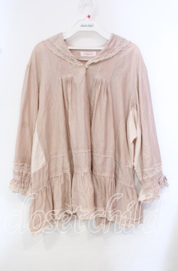 画像1: 【SALE】WONDERFUL WORLD / セーラーカラータックプルブラウス【お直しあり】  ピンク O-25-10-21-065-LO-BL-IG-ZT357 (1)