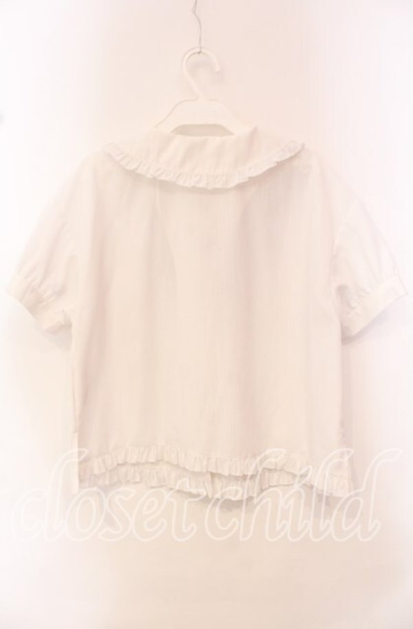 画像3: Secret Honey / SH刺繍タイブラウス  シロ×サックス O-25-10-21-068-CA-BL-IG-OS (3)