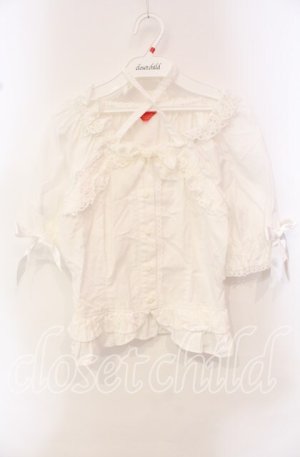 画像: BABY,THE STARS SHINE BRIGHT / バラレースの後ろシャーリングブラウス  シロ O-25-10-21-072-BA-BL-IG-OS
