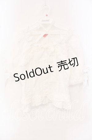 画像: BABY,THE STARS SHINE BRIGHT / バラレースの後ろシャーリングブラウス  シロ O-25-10-21-072-BA-BL-IG-OS